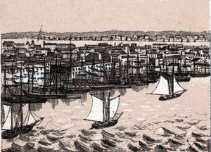 East River à New York, États-Unis, dans "Le monde illustré 168 vues" Non daté (fin XIXe siècle)