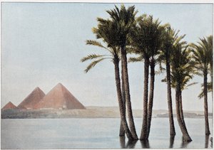 Égypte : la crue du Nil et les pyramides de Gizeh - Unknown artist