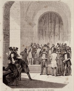 Élections du 23 avril 1848 : salle de vote dans une section - dans « Histoire populaire contemporaine » - Unknown artist