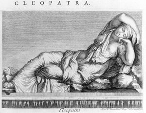 Gravure représentant Cléopâtre (-69 - -30). XIXe siècle.