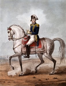 Portrait équestre du marquis Gilbert du Motier de La Fayette (1757-1834), aristocrate, officier militaire et homme politique français - Gravure