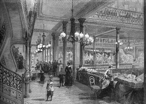 Extensions des magasins « Bon Marché » : nouvelle galerie menant au Buffet. Paris 1880. - Unknown artist