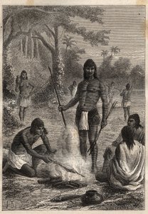 Expédition en Amérique (1799-1804) par Alexander von Humboldt (1769-1859) et Aimé Bonpland (1773-1858) : Indiens Omaguas (Amazonie, Pérou) - illustration de « Les Grands Navigateurs du 18ème siècle » - Unknown artist