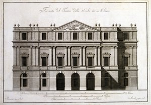Façade du théâtre alla Scala à Milan. - Unknown artist