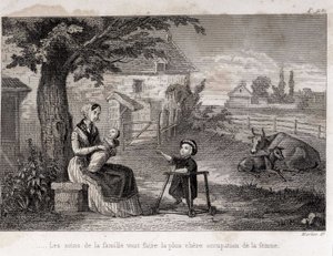 Les soins familiaux feront de la femme la mère de famille la plus chère à la campagne - gravure