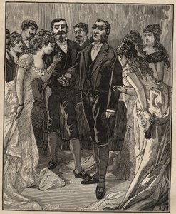 Diamants célèbres : le banquier Vanlerberghe montrant un faux Régent au début du 19ème siècle. Gravure de 1885 dans « Les arts et métiers illustrés » par Adolphe Bitard - Unknown artist