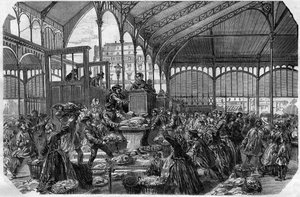 Marché aux poissons - Marché de gros de poissons à Paris en 1870