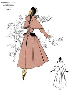 Mode française, conception du manteau Redingote. - Unknown artist