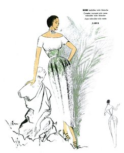 Mode française, robe brodée. - Unknown artist