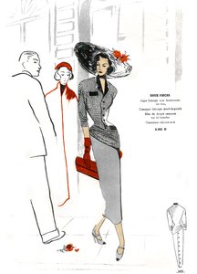 Mode française, conception de vêtements en deux pièces. - Unknown artist
