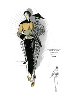Mode française, conception de robes-chemises en laine. - Unknown artist