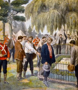 Prisonniers de guerre français, déportés à Sainte-Hélène pour avoir combattu en faveur des Boers, pendant la guerre des Boers.