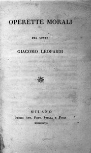 Frontispice des « Operette morali » de Giacomo Leopardi 1827 - Unknown artist