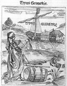 Frontispice de la géométrie dans la «Margarita Philosophica» de Gregor Reisch (1467-1525)