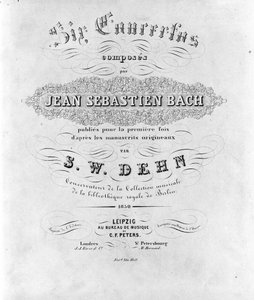 Frontispice de la partition des six concertos de Jean Sébastien Bach (Johann Sebastian Bach)