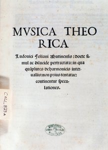 Frontispice de Musica Theorica par Ludovico Foliani (gravure) - Unknown artist