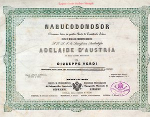 Frontispice de la partition musicale de Nabucco, opéra de Giuseppe Verdi - Unknown artist