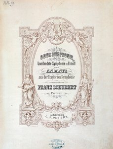 Frontispice de partition musicale de Symphonie inachevée par Franz Schubert