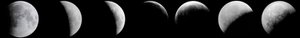 Compilation de diapositives sur lanterne de verre de sept éclipses de lune