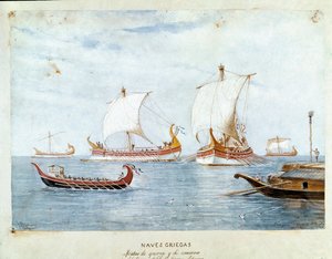 Navires de guerre et de commerce grecs