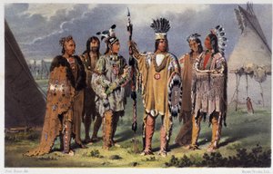 Groupe de six chefs indiens - Unknown artist