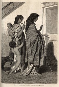 Femmes et enfants gitans demandant l