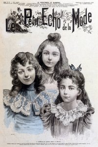 Coiffures pour filles - dans Le petit écho de la mode du 19/09/1897 - Unknown artist
