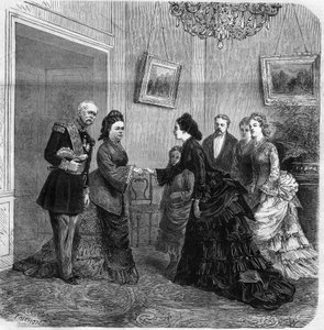 Poignée de main entre Élisabeth de Mac Mahon (1834-1900) et l