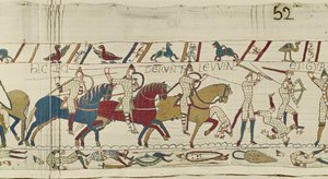 Ici sont tombés les frères de Harold : Gyrth et Leofwine, Tapisserie de Bayeux