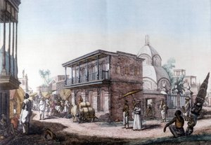 Bâtiments hindous : rue de la ville de Calcutta (Kolkata), Inde