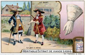 Histoire du gant : le gant une arme - Chromolithographie Liebig