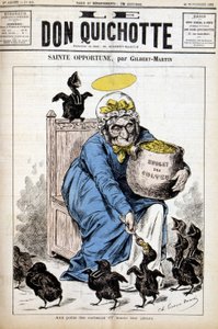 Sainte Opportune et le budget des cultes : aux petits corbeaux elle donne leur pâture - dans « Le Don Quichotte » du 24/11/1882
