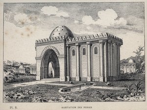 Logement des Perses - gravure de 1889 dans 