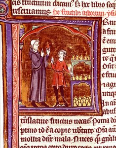 Comment conserver les poires Miniature du manuscrit Speculum historiale (Le Miroir historial) par Vincent de Beauvais (1184/94-1264) 13e siècle Laon, bibliothèque municipale