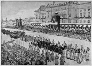 Illustration des funérailles du Tsar Alexandre III en 1894. "Le Monde Illustré"