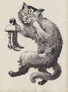 Illustration pour « Le Chat Botté », conte de Charles Perrault (1628-1703), écrivain français. Illustration anonyme. Imagerie Marcel Vagne, Jarville Nancy, sans date (fin XIXe siècle) - Unknown artist
