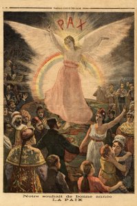 Illustration pour les vœux du Nouvel An 1894, paix pour toutes les nations. Gravure dans 