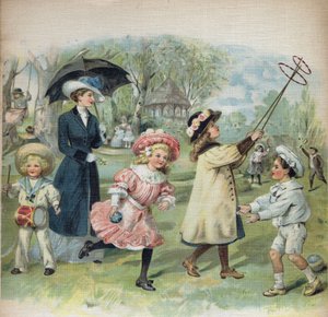 Illustration dans "La journée de Ginette et Raymond", début du 20e siècle.
