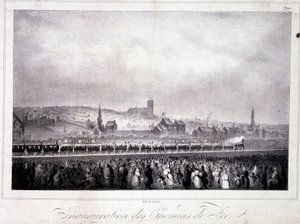 Inauguration du chemin de fer belge à Bruxelles, le 5 mai