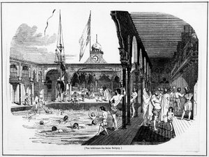 Vue intérieure des Bains Deligny - Carnavalet, s.d