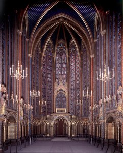 Vue intérieure de la Sainte Chapelle de Paris : Haute Chapelle, Architecture - Unknown artist