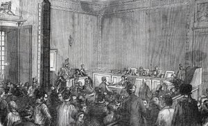 Vue intérieure de la police correctionnelle, 6e chambre à Paris au XIXe siècle - Gravure dans « Tableau-de-Paris » par Edmond Texier