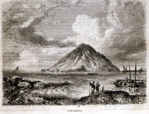 Île de Stromboli au 19ème siècle.