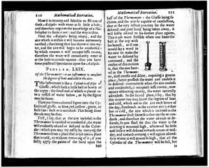 Thermomètres italiens et néerlandais. Pages de "Récréations mathématiques" par Jean Leurechon (1591-1670) 1653 - Unknown artist
