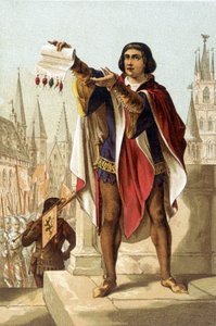 Jacob Van Artevelde. Bourgeois de Gand (1290 à 1345). Chromolithographie de 1880.