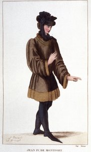 Jean de Montfort (1293-1345). En affirmant ses droits, il déclara la guerre de succession de Bretagne. Gravure de 1830. - Unknown artist