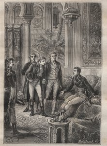 Voyage (1798) de Frédéric Conrad (Konrad) Hornemann (1772-1801) au Fezzan (Libye) : Hornemann est accueilli par Bonaparte au Caire (Égypte) - illustration tirée de « Les Grands Marins du XVIIIe siècle » - Unknown artist