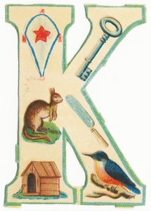 K : cerf-volant, clé, kangourou, couteau, chenil, martin-pêcheur
