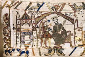 Le roi Édouard le Confesseur envoie Harold en Normandie, tapisserie de Bayeux