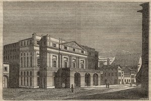 La Scala à Milan - Vue du théâtre de La Scala à Milan, Italie - (Teatro alla Scala Milano) - 1837 - Unknown artist